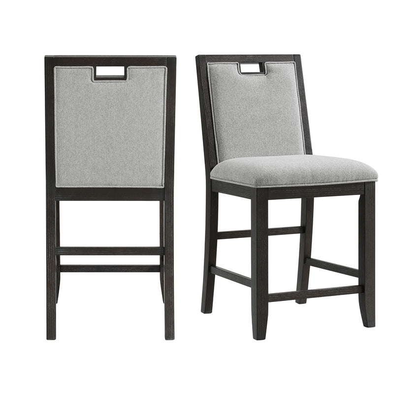 Elodie - Fabric Counter Chair (Set of 2) - Charcoal / Gray