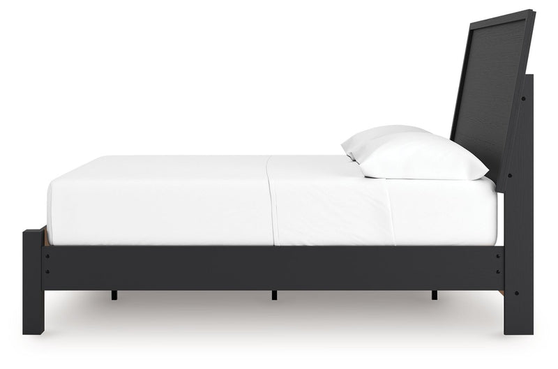 Danziar - Full Panel Bed With Low Footboard - Black