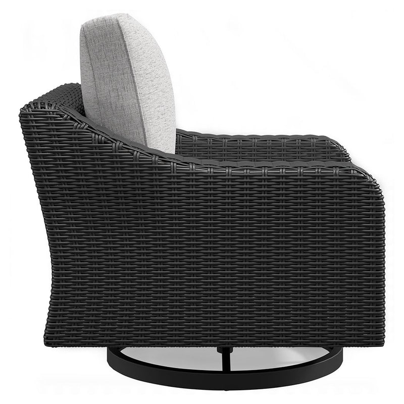 Beachcroft - Swivel Lounge Chair - Black / Light Gray