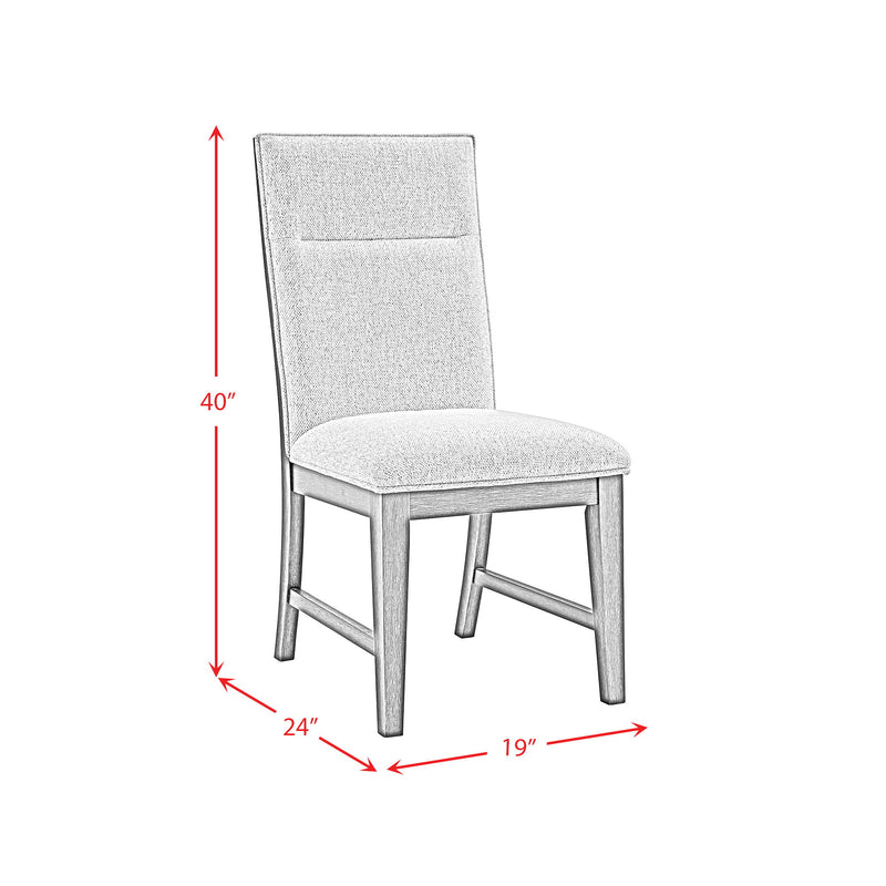 Axel - 5 Piece Standard Height Dining Set (Round Table And Four Fabric Chairs) - Espresso / Light Gray
