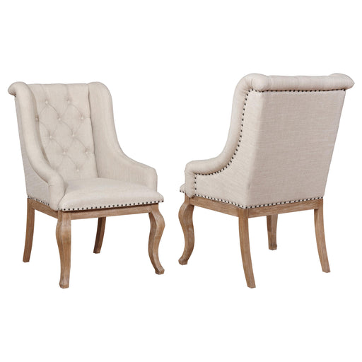Brockway Tufted Arm Chairs Cream and Barley Brown (Set of 2) image