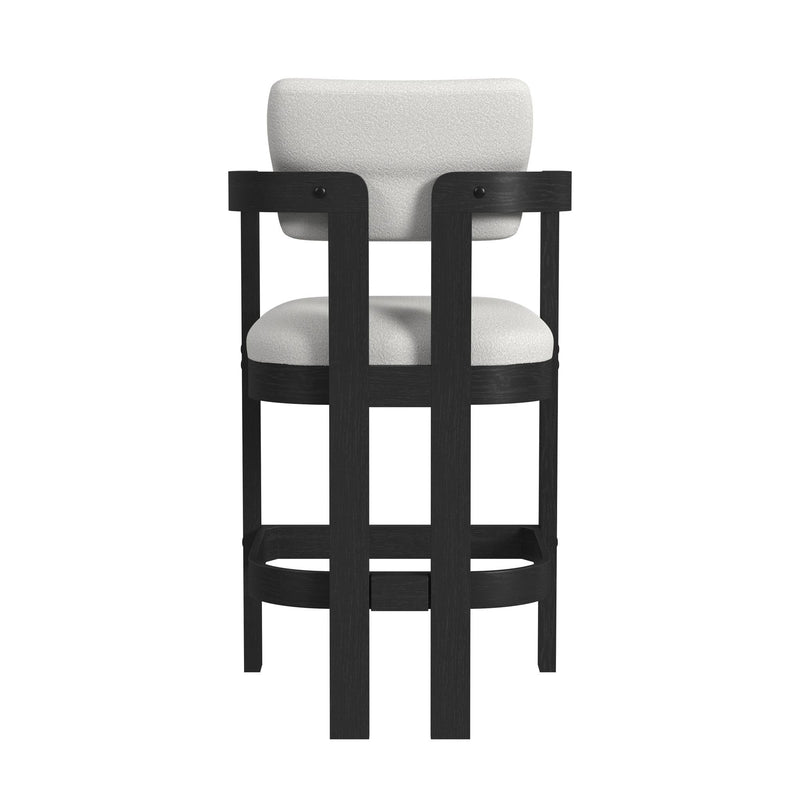 Portland - Arm Barstool (Set of 2) - Black / White