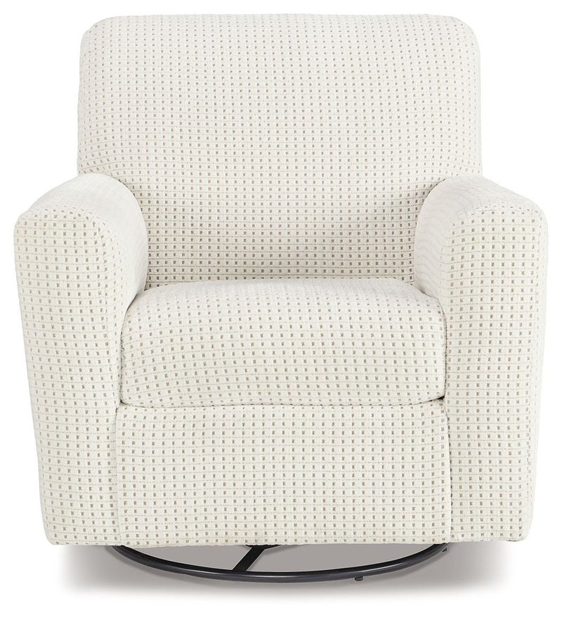 Herstow - Swivel Glider Accent Chair - Ivory
