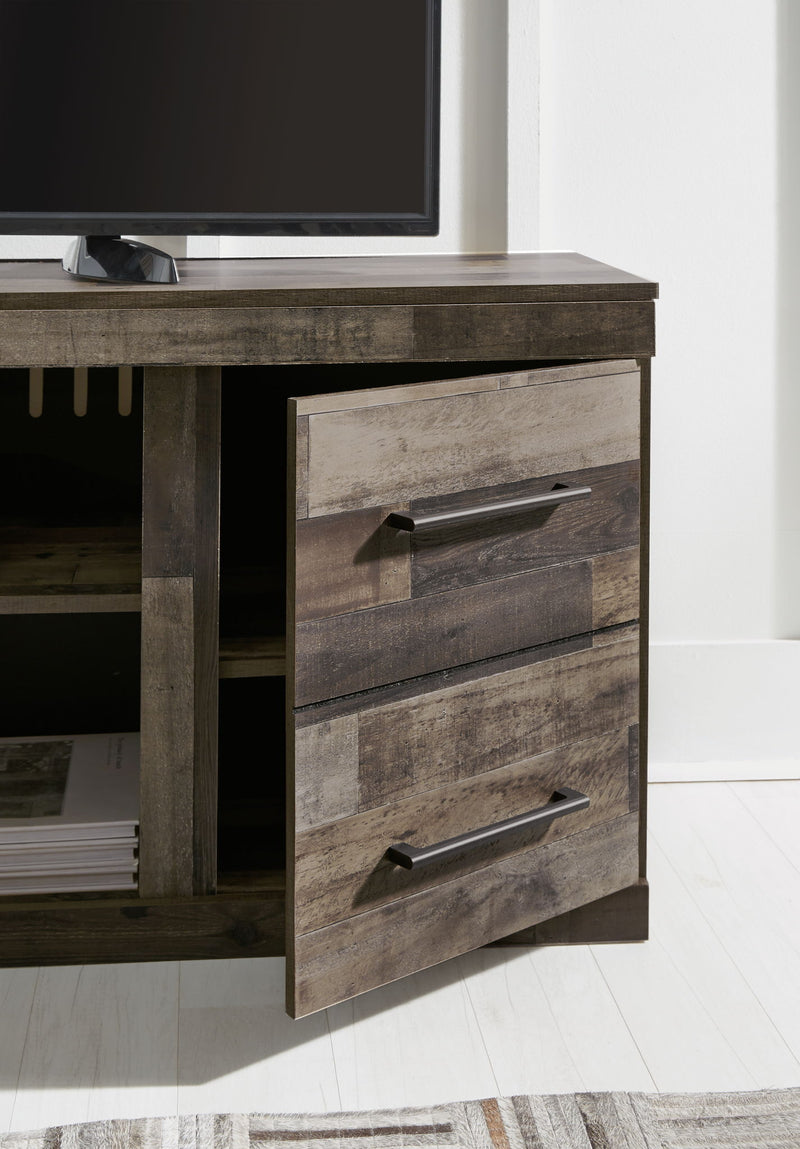Derekson - LG TV Stand With Fireplace Option - Multi Gray