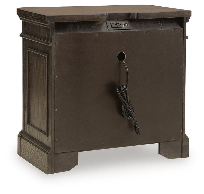 Wickenger - Two Drawer Night Stand - Dark Brown