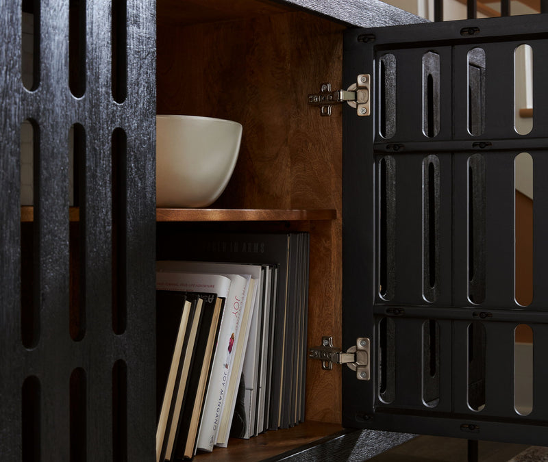Vallisburg - Accent Cabinet - Black / Natural