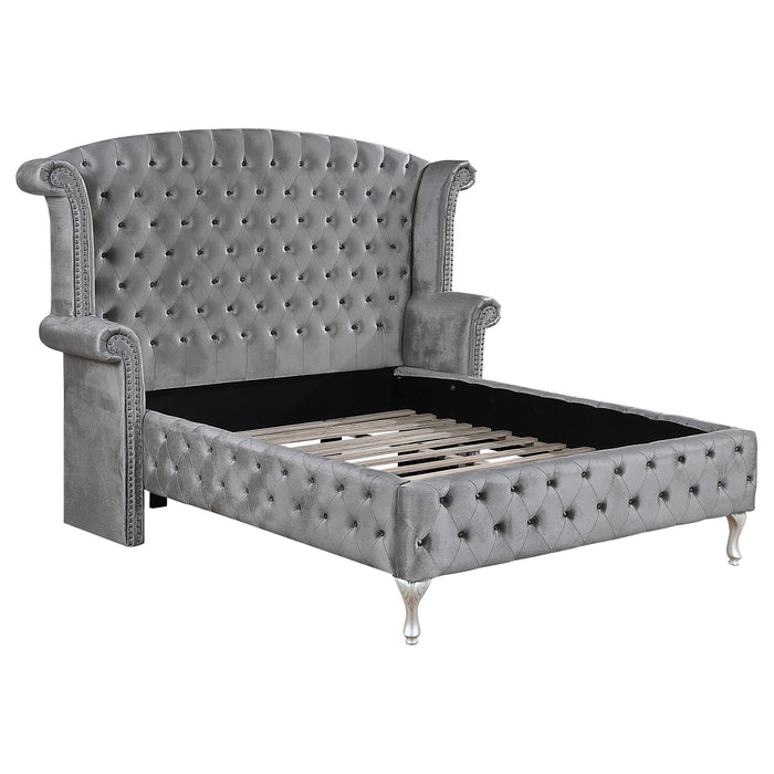 Deanna Eastern King Tufted Upholstered Bed Grey image