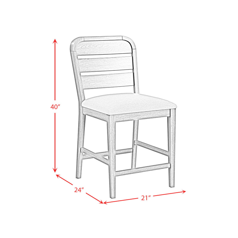 Glinda - Fabric Counter Chair (Set of 2) - Brown / Light Gray