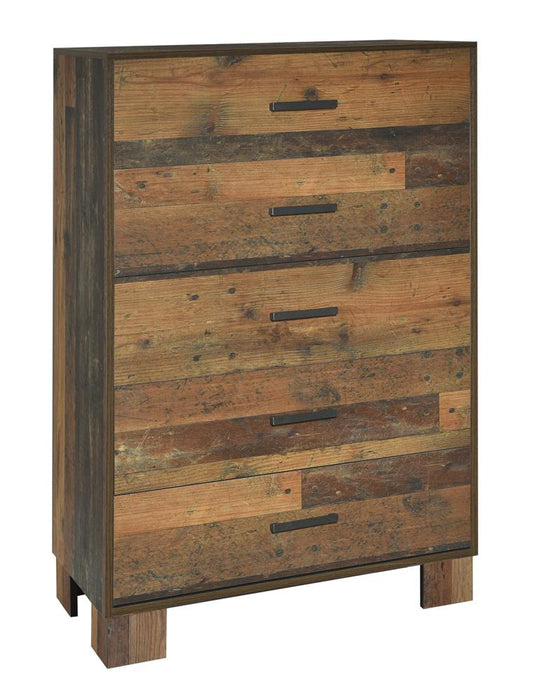 Sidney 5-drawer Chest Rustic Pine image