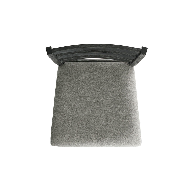 Martin - Dining Side Chair With Gray Fabric (Set of 2) - Black Finish