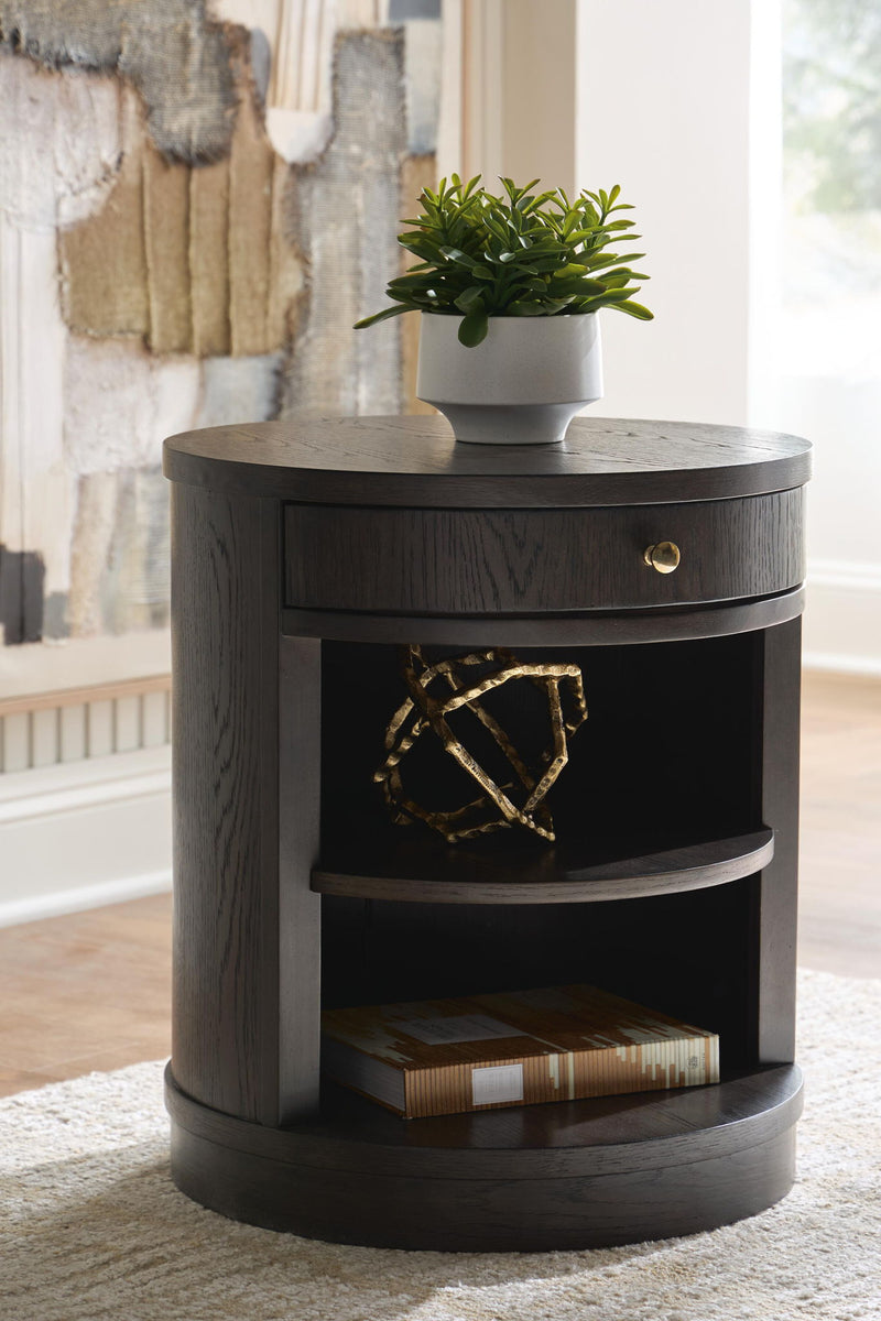 Leighmour - Accent Table - Dark Brown