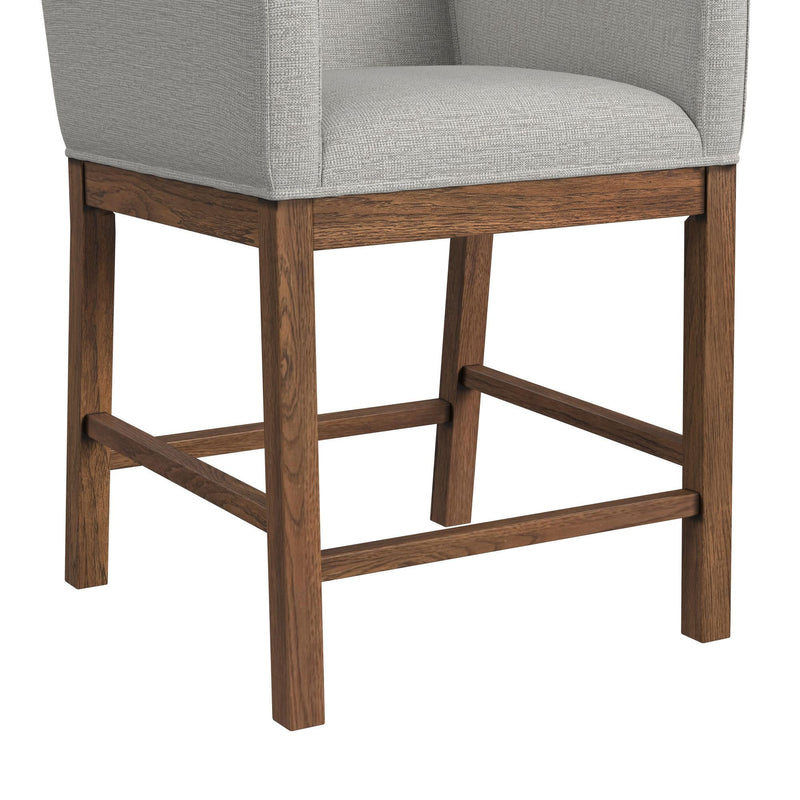 Glinda - Upholstered Fabric Counter Chair (Set of 2) - Brown / Light Gray