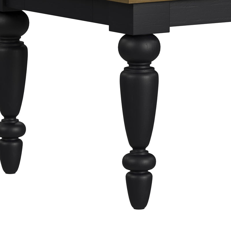 Heritage - Rectangular Dining Table With 18" Leaf - Oak Brown And Black