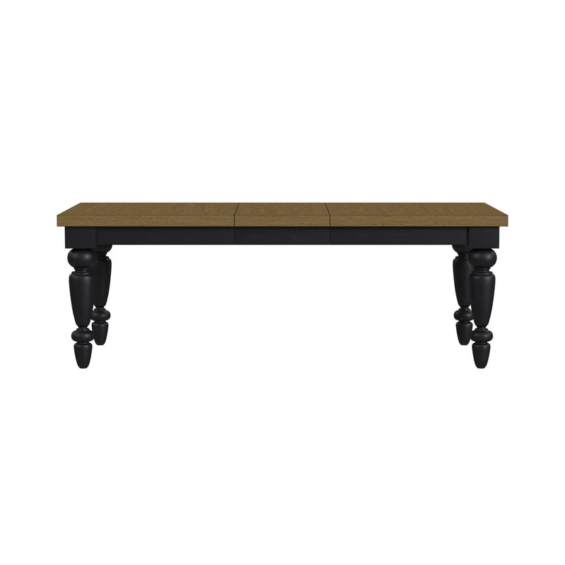 Heritage - Rectangular Dining Table With 18" Leaf - Oak Brown And Black