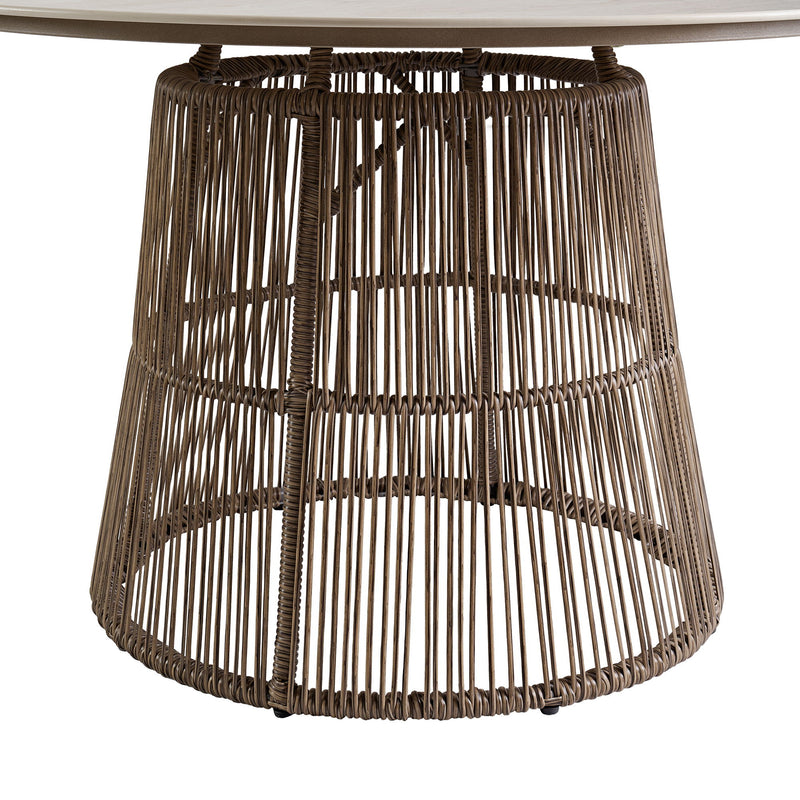 Alesso - Round Dining Table - Brown / Sand