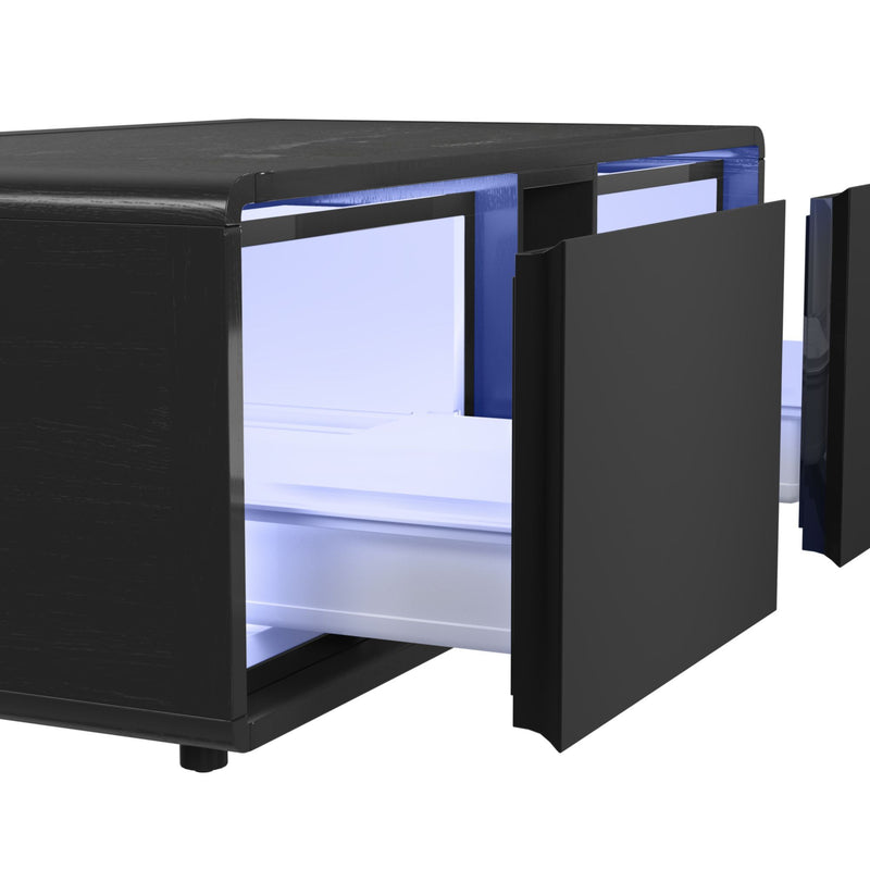 Halo - Smart Coffee Table With Fridge And Speaker - Black