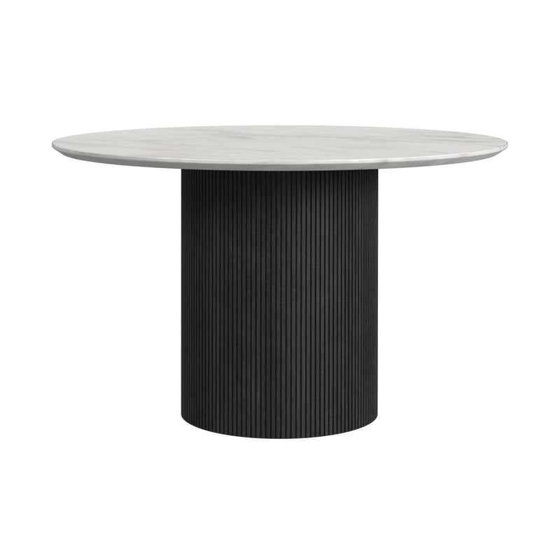 Sylvie - Round Dining Table With Faux Marble Top