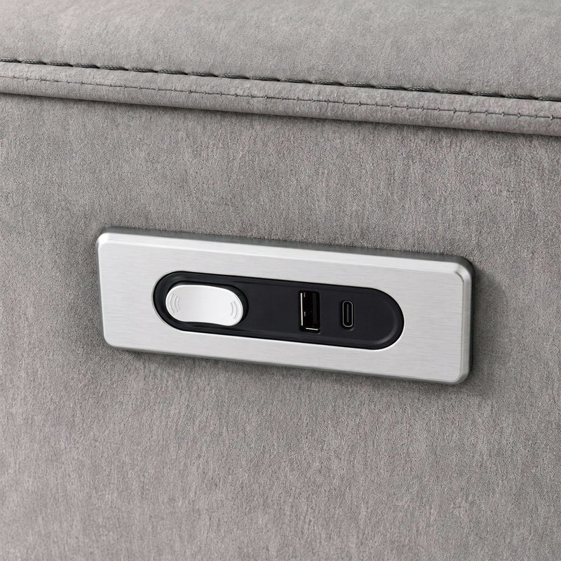 Jackpot - P1 Loveseat With Console - Explore Light Gray