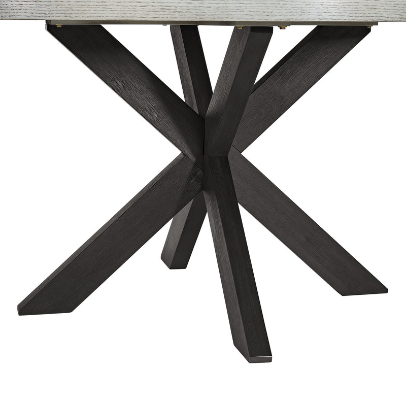 Axel - 5 Piece Standard Height Dining Set (Round Table And Four Fabric Chairs) - Espresso / Light Gray