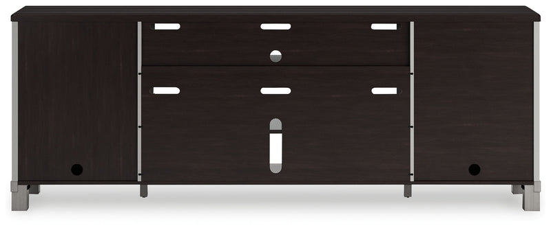 Darborn - XL TV Stand With Fireplace Option - Gray / Brown