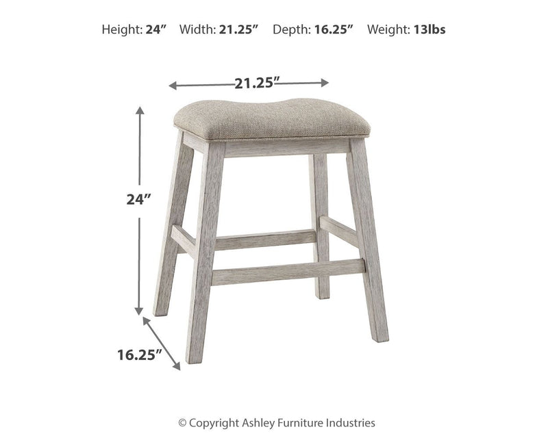 Skempton - Upholstered Stool (Set of 2) - White