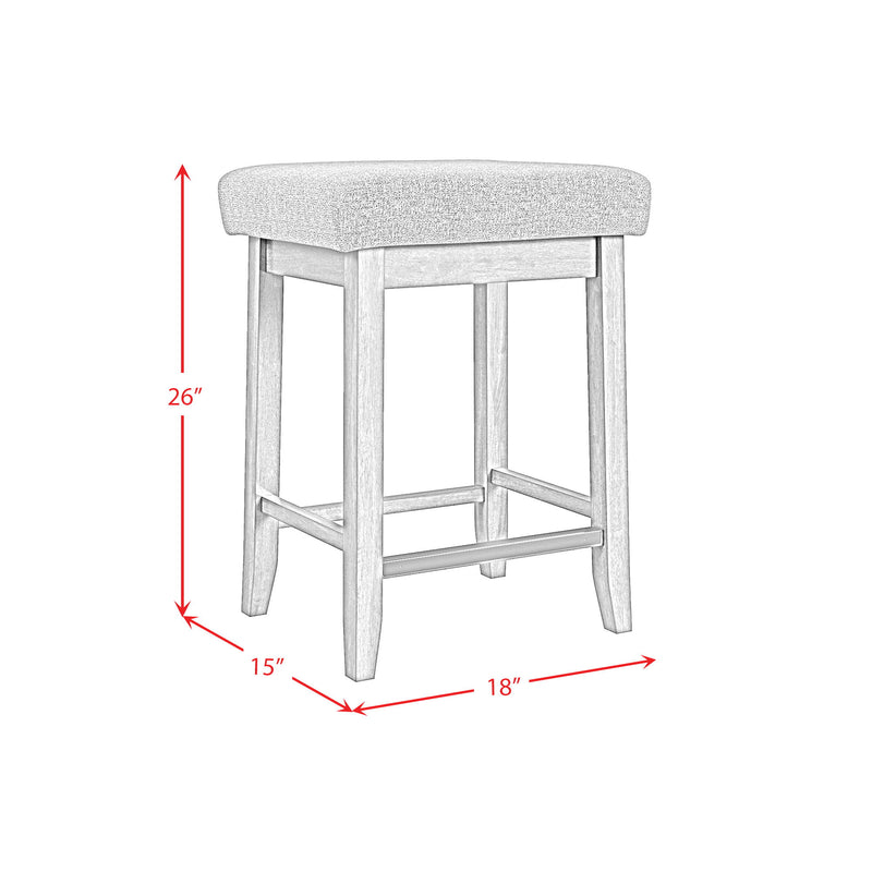 Santa Barbara - Kitchen Island & 2 Counter Stools With Fabric - Walnut / Dark Gray