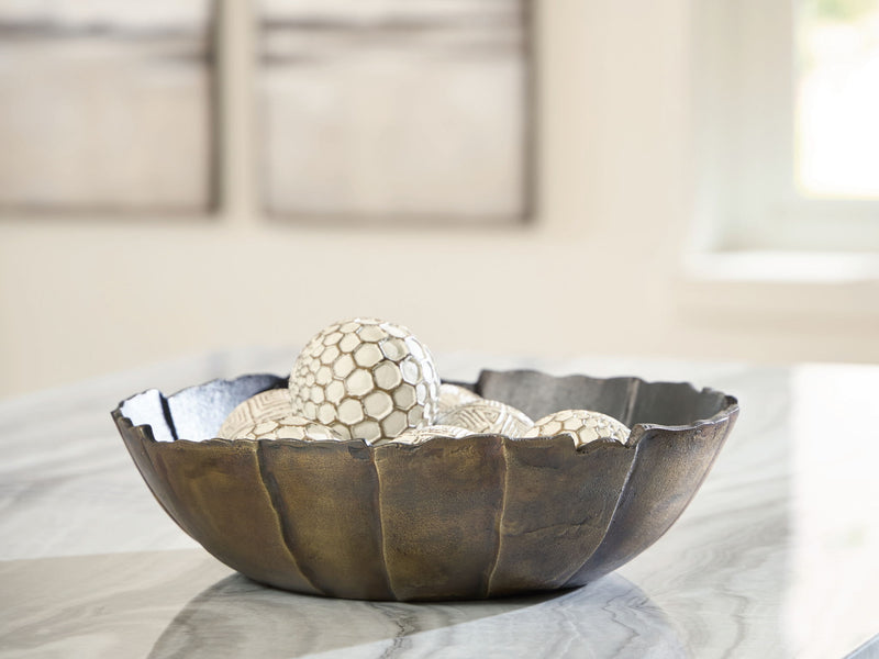 Aidman - Bowl - Black / Antique Gold Finish