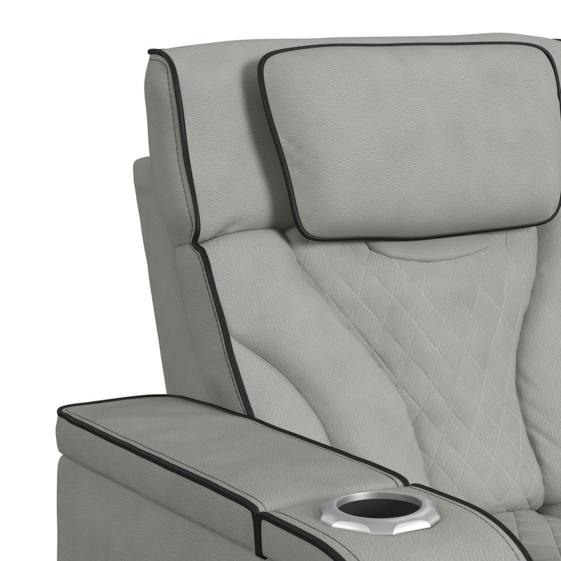 Blitz - Motion Loveseat With Console, And LED