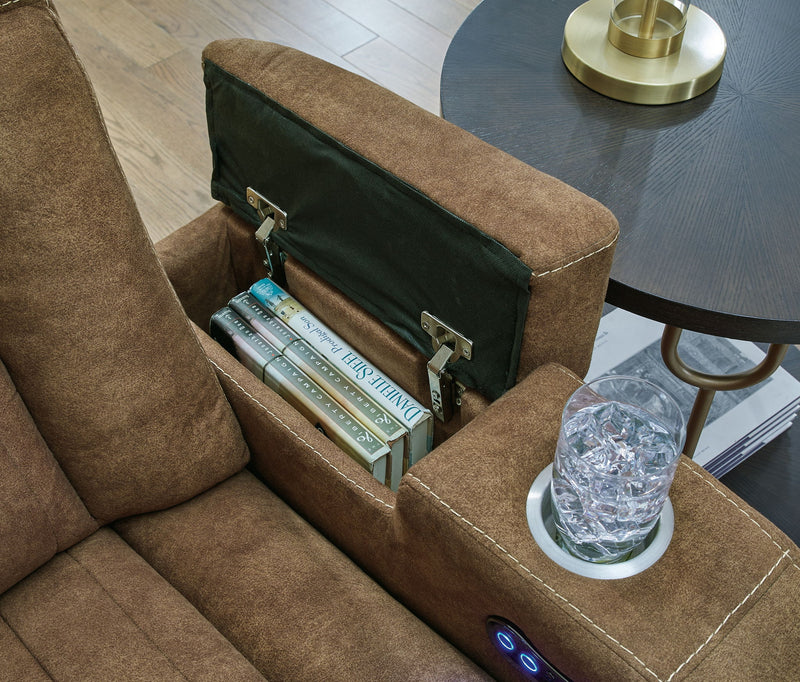 Wolfridge - Power Reclining Sofa With Adj Headrest - Brindle