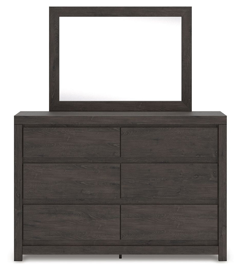 Fraluna - Dresser And Mirror - Charcoal