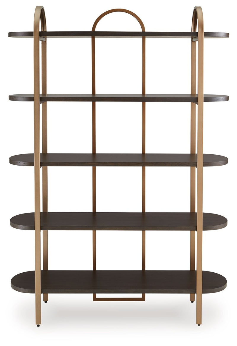 Brentmour - Bookcase - Brown / Gold Finish