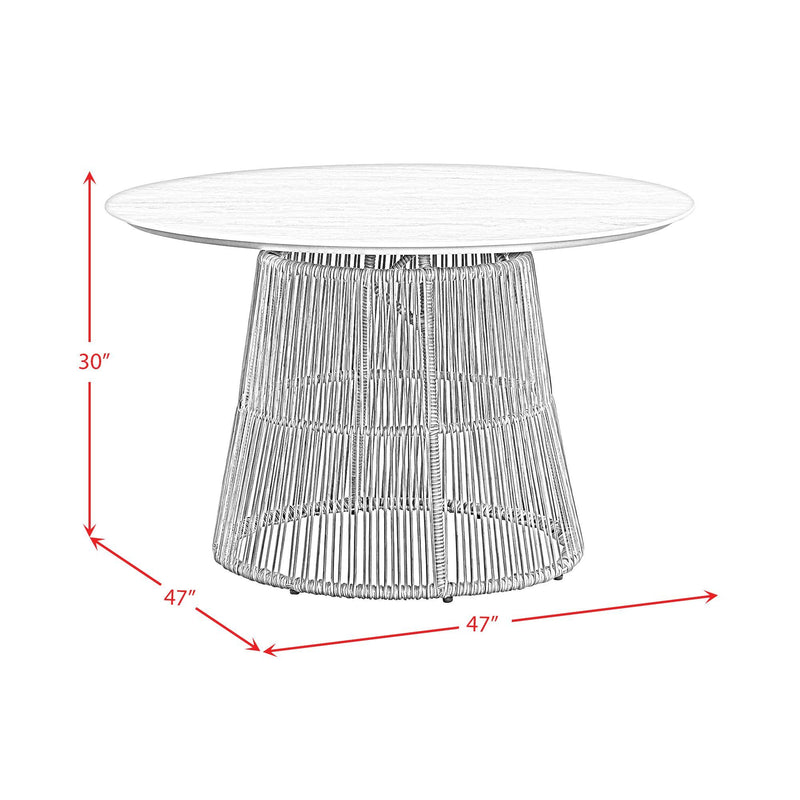 Alesso - 5 Piece Standard Height Dining Set (Round Table And Four Chairs) - Brown