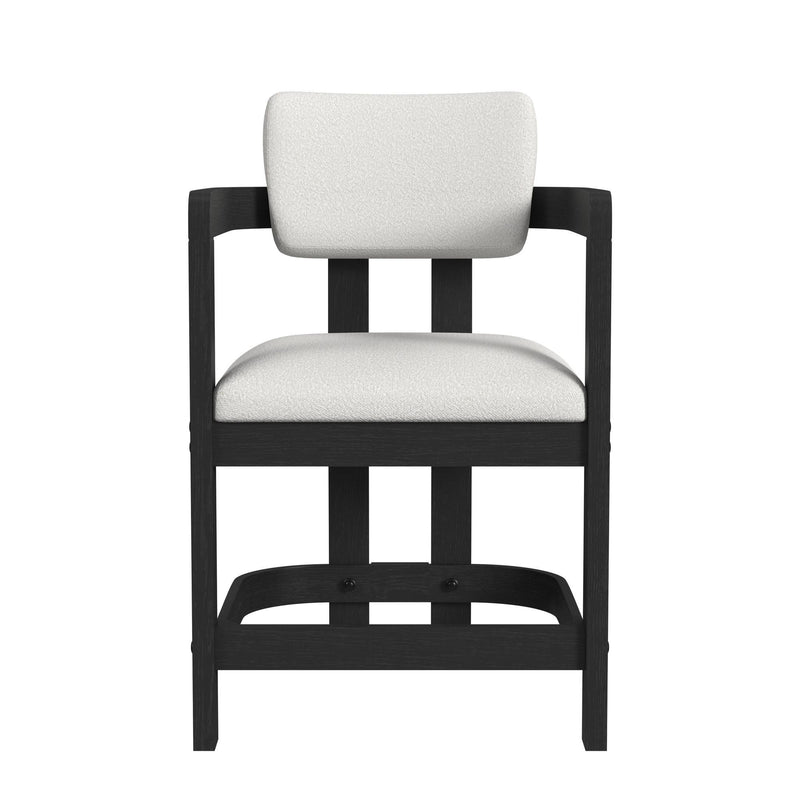 Portland - Arm Counter Stool (Set of 2) - Black / White