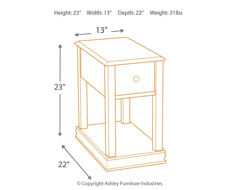 Breegin - Chair Side End Table - Removable Tray - Brown