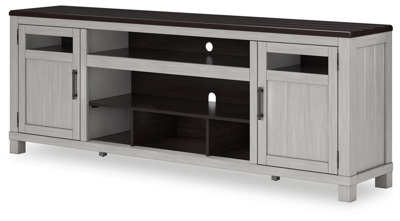Darborn - XL TV Stand With Fireplace Option - Gray / Brown