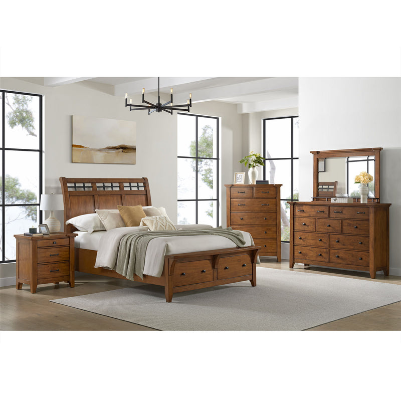 Gage - 3-Drawer Nightstand With USB And Power - Chestnut