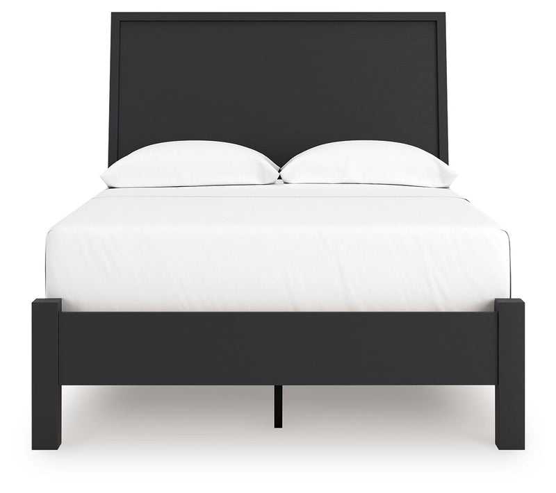 Danziar - Full Panel Bed With Low Footboard - Black