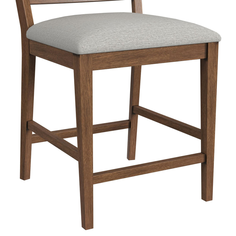 Glinda - Fabric Counter Chair (Set of 2) - Brown / Light Gray