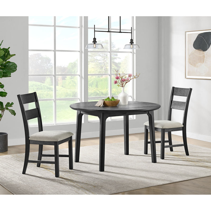Garcia - 3 Piece Dining Set (Round Drop Leaf Table And 2 Chairs) - Black