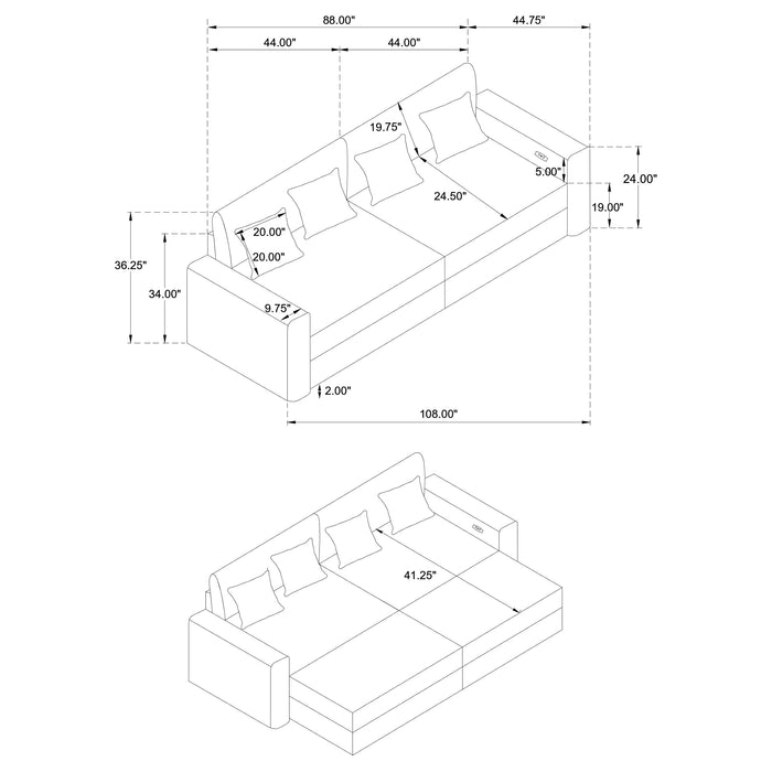 Jacana Sofa with Power Chaise