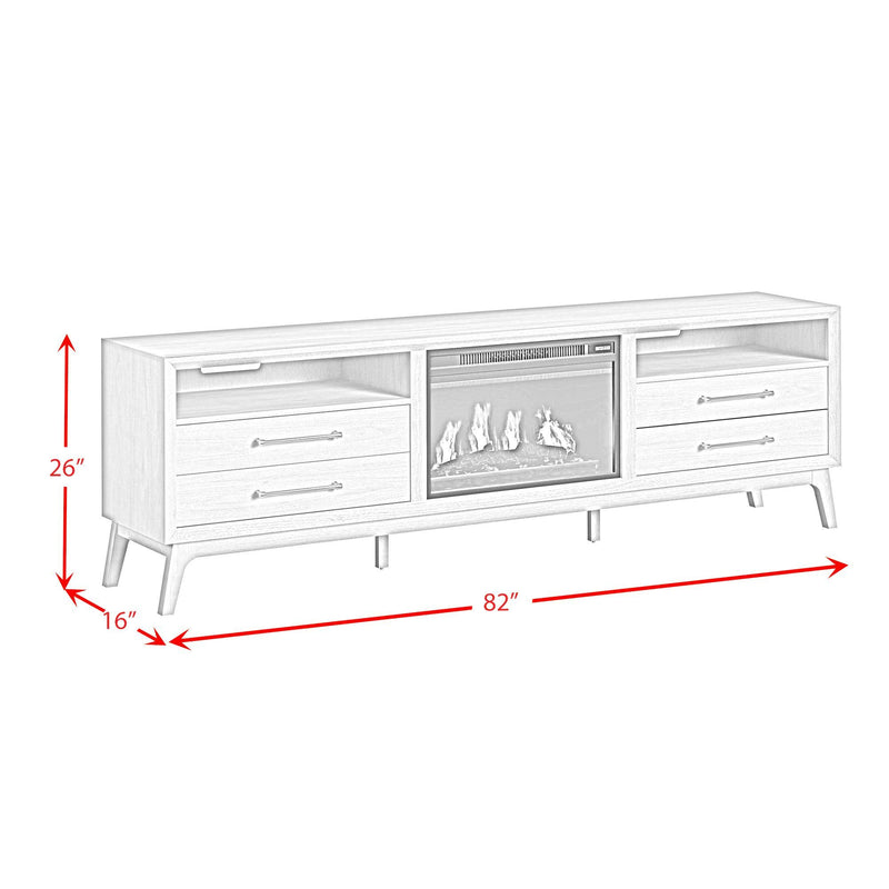 Westland - TV Console With Fireplace Insert - Almond