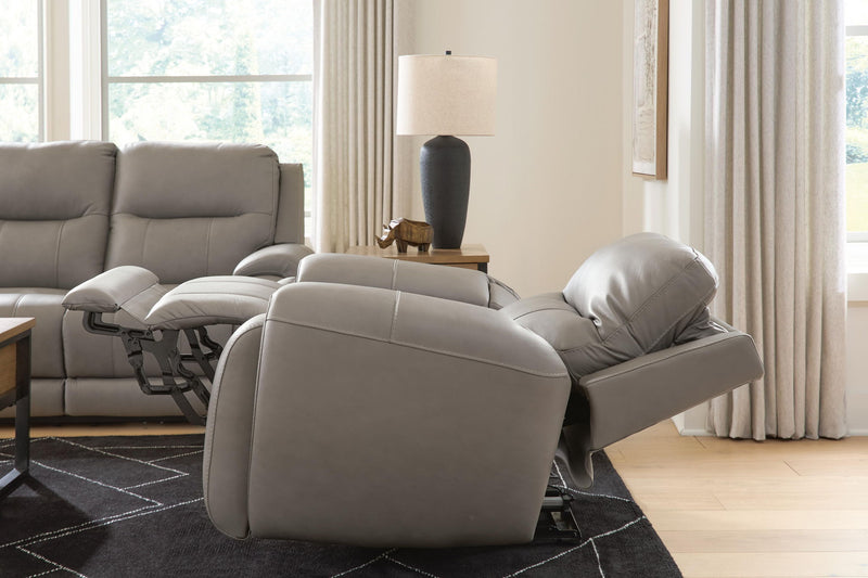 Real Moments - Power Reclining Loveseat With Audio Seating - Ash