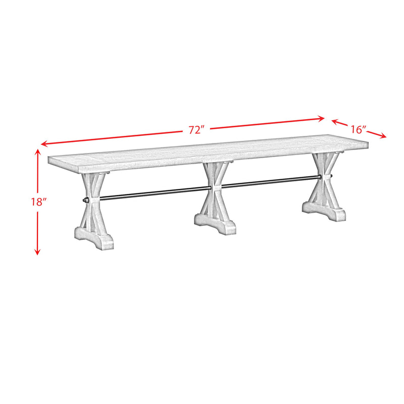 Yellowstone - Dining Bench With Metal Bar Cross - Medium Brown