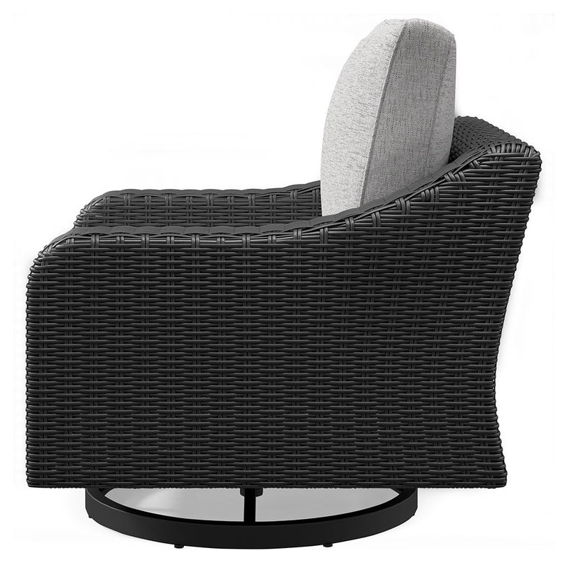 Beachcroft - Swivel Lounge Chair - Black / Light Gray