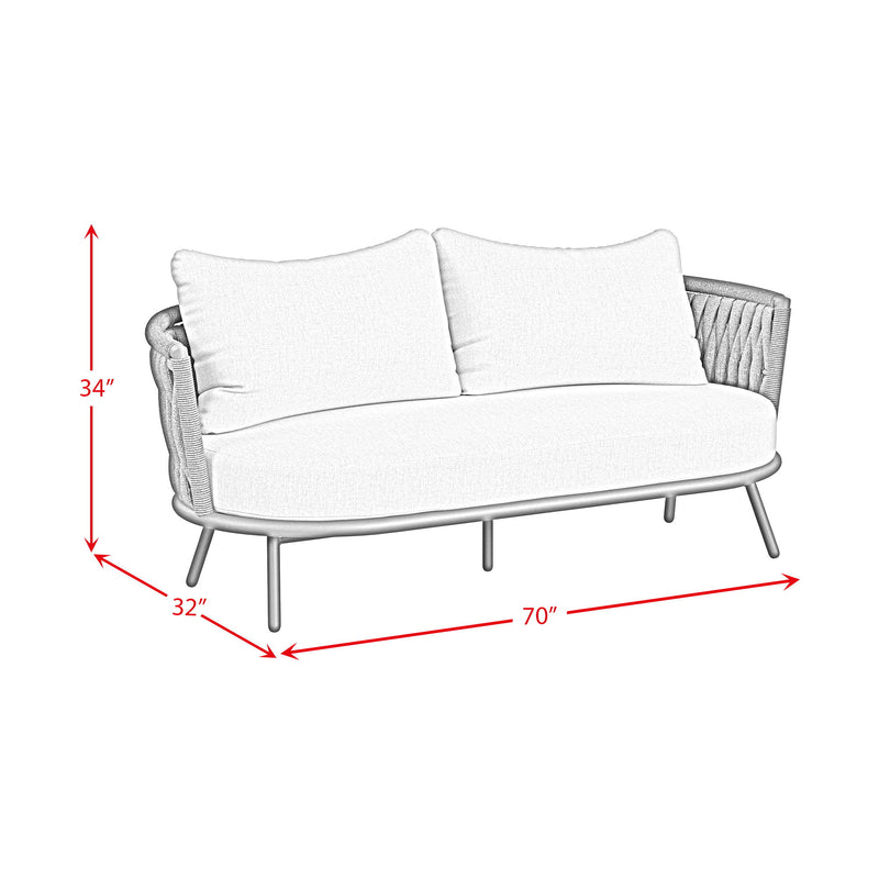 Bali - Loveseat With Olefin - Dark Gray