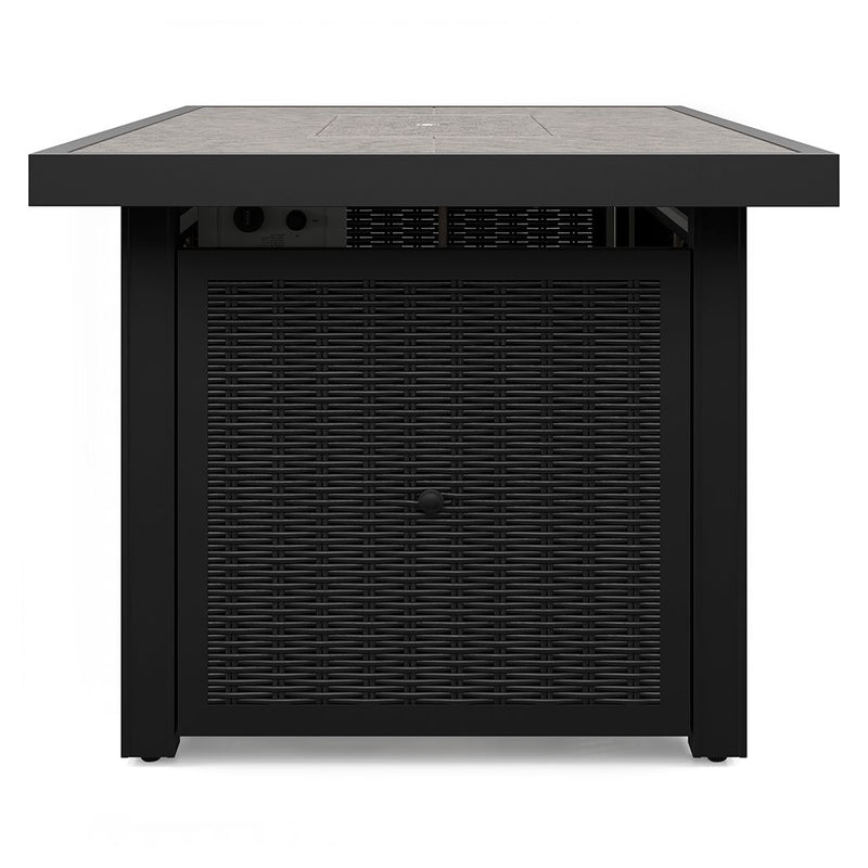 Beachcroft - Rectangular Fire Pit Table - Black / Light Gray