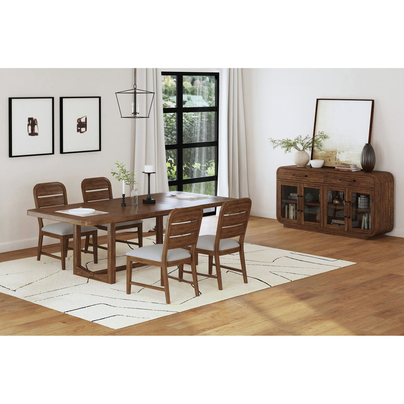 Glinda - Fabric Dining Side Chair (Set of 2) - Brown / Light Gray