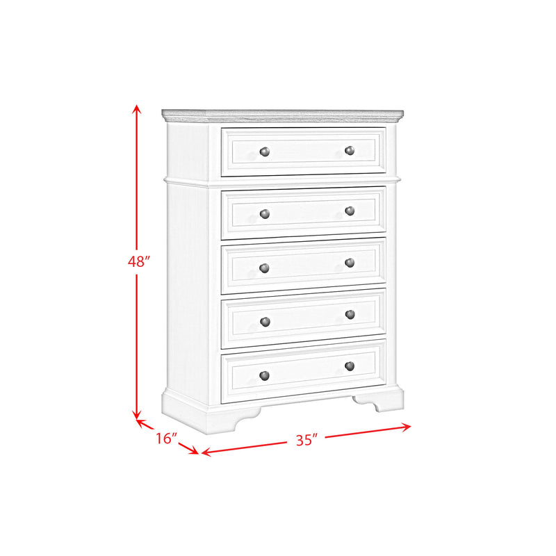 Eastwood - Youth 5-Drawer Chest - Brown And White