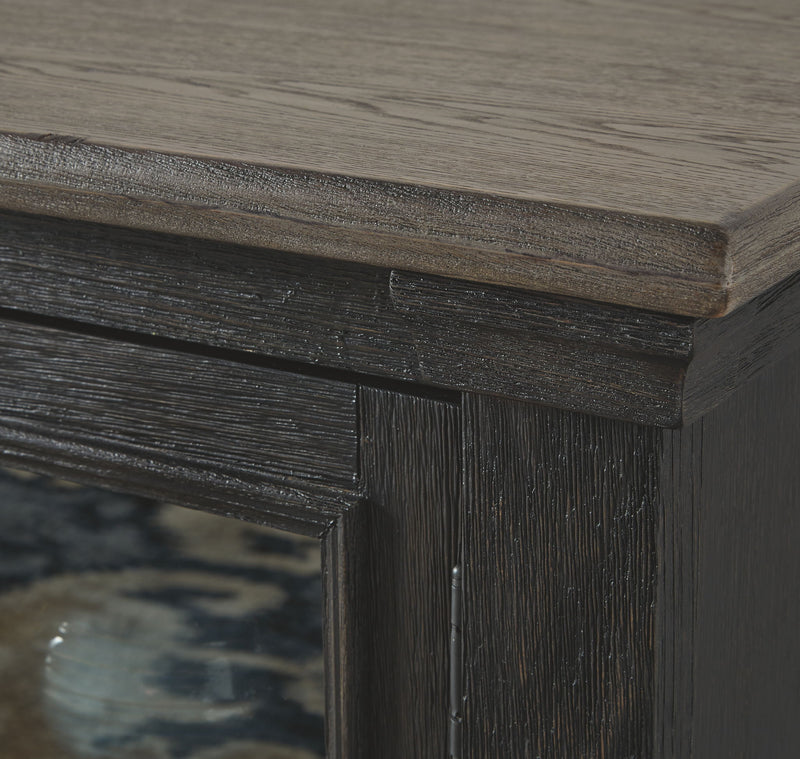 Tyler Creek - Extra Large TV Stand - Black / Gray