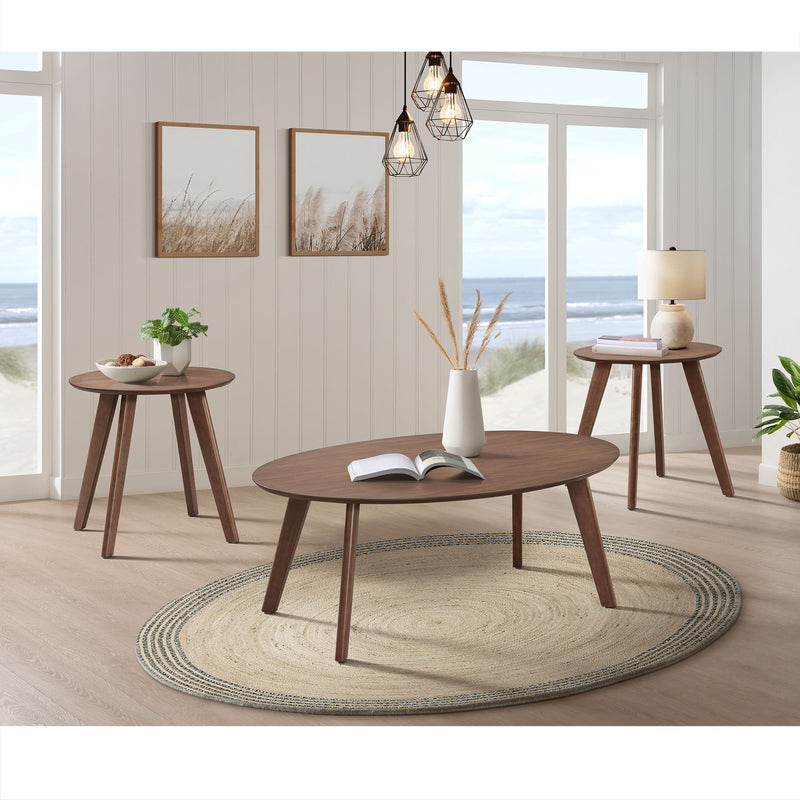 Theo - Three Pack Occasional Set With Coffee Table And 2 End Tables - Walnut
